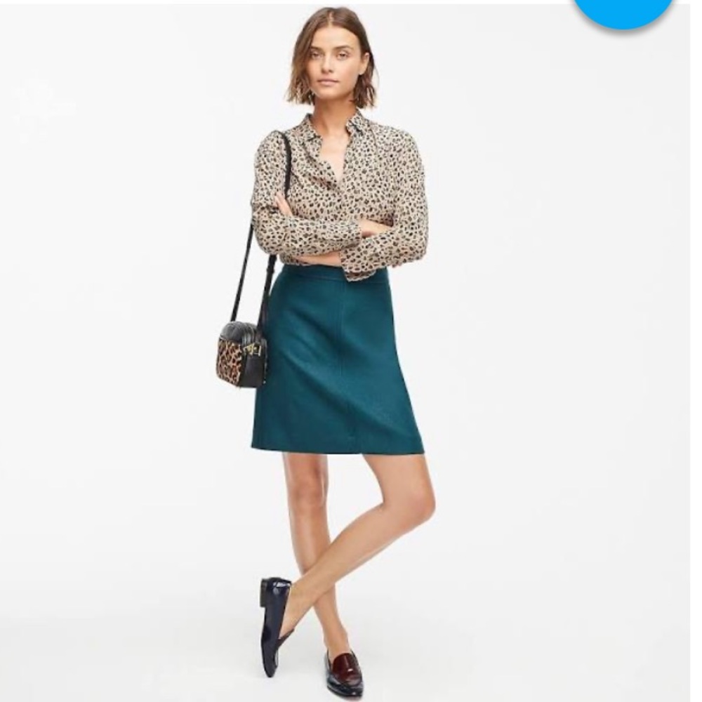 NWOT J. Crew Princess Wool Mini Skirt, size 2
